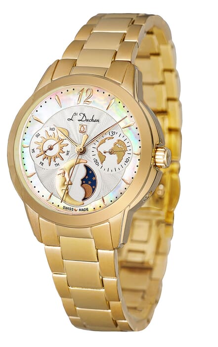 Женские часы L`Duchen Petit Celeste D 857.20.33, механизм кварцевый, циферблат белый, браслет нержавеющая сталь — Изображение 2